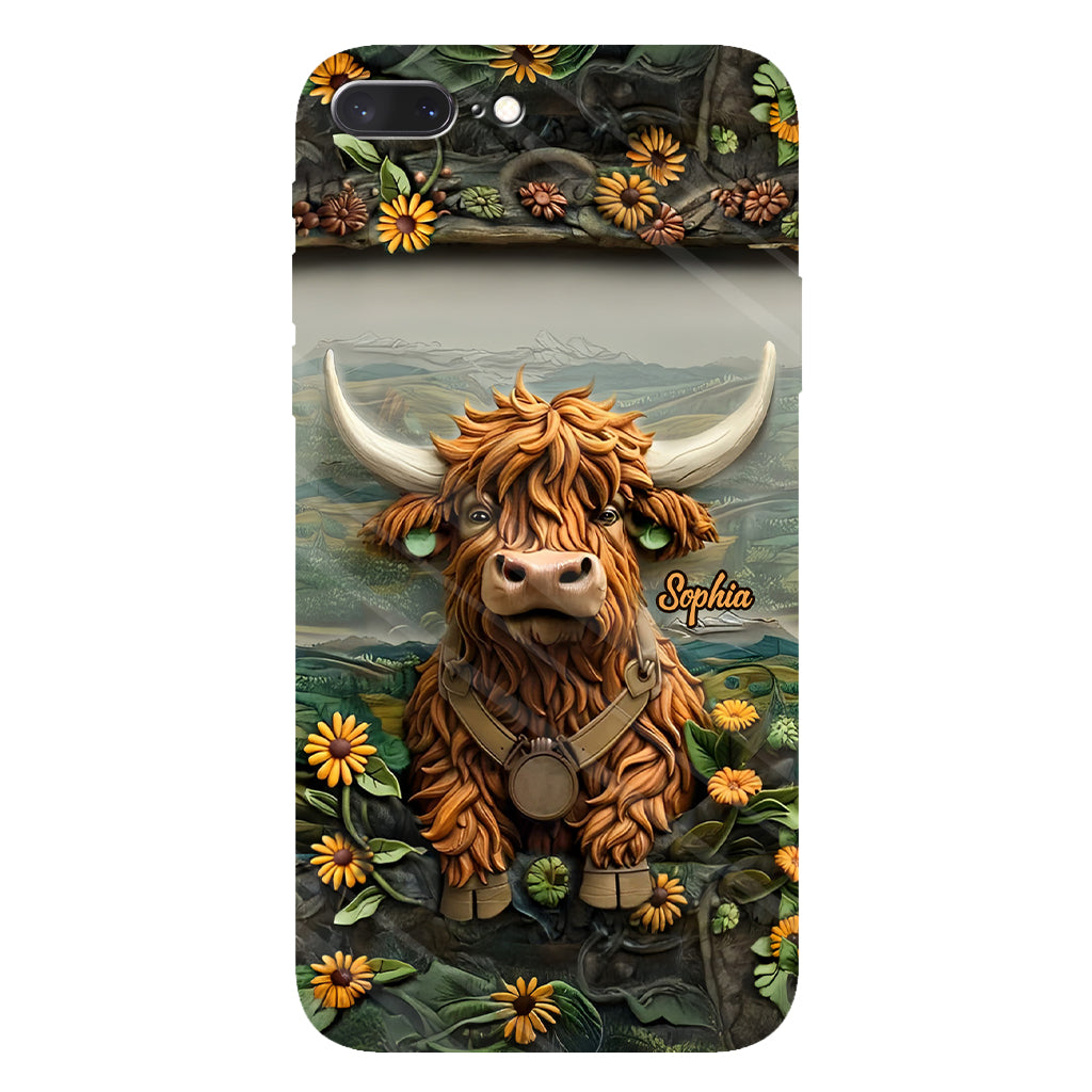 Cute Highland Cow - Personalized Highland Cow Full Print Phone Case