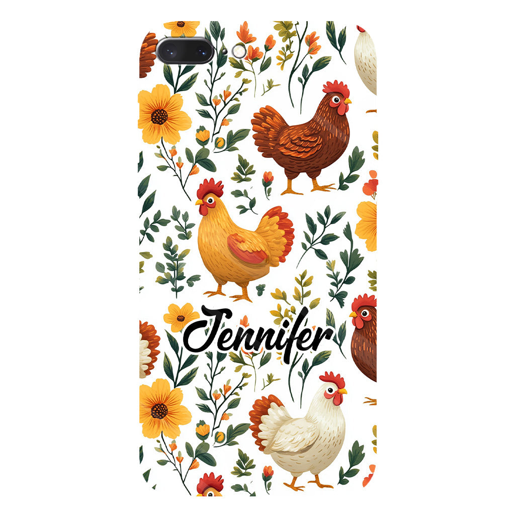 Cute Floral Chickens - Personalized Chicken Full Print Phone Case