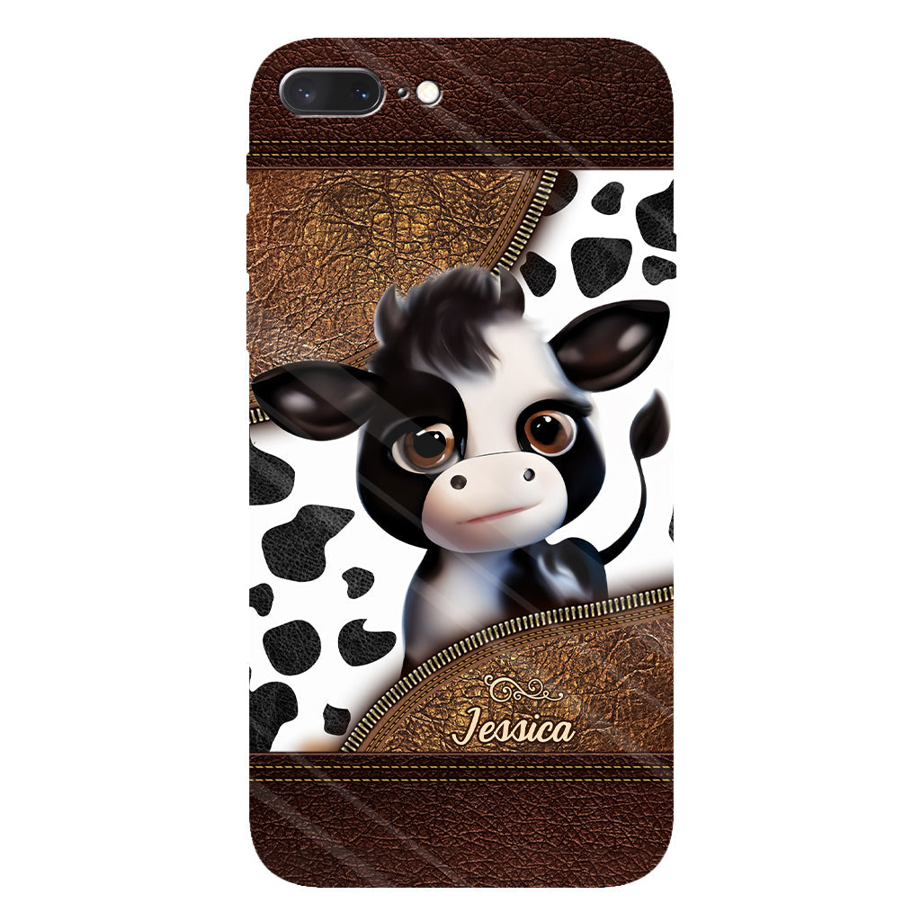 Moody Baby Cow - Personalized Cow Full Print Phone Case