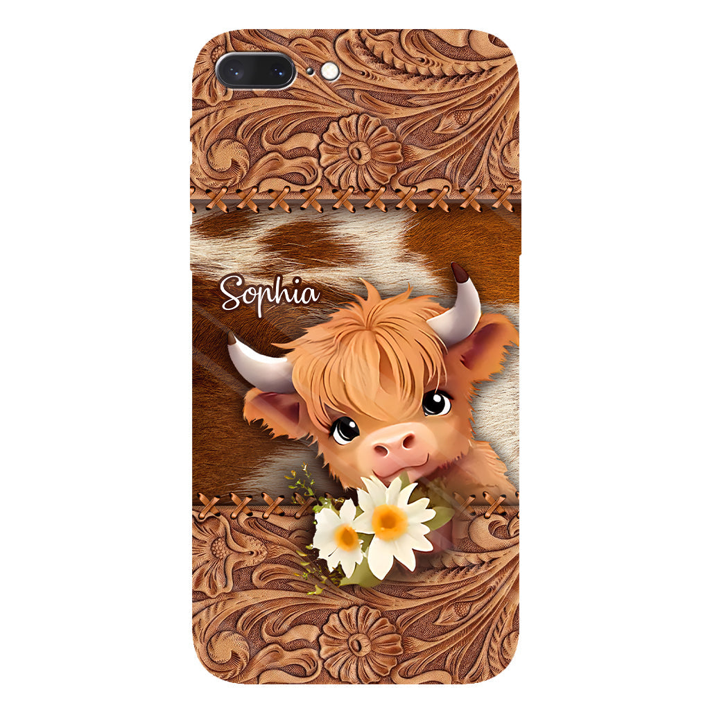 Cute Highland Cow - Personalized Full Print Phone Case