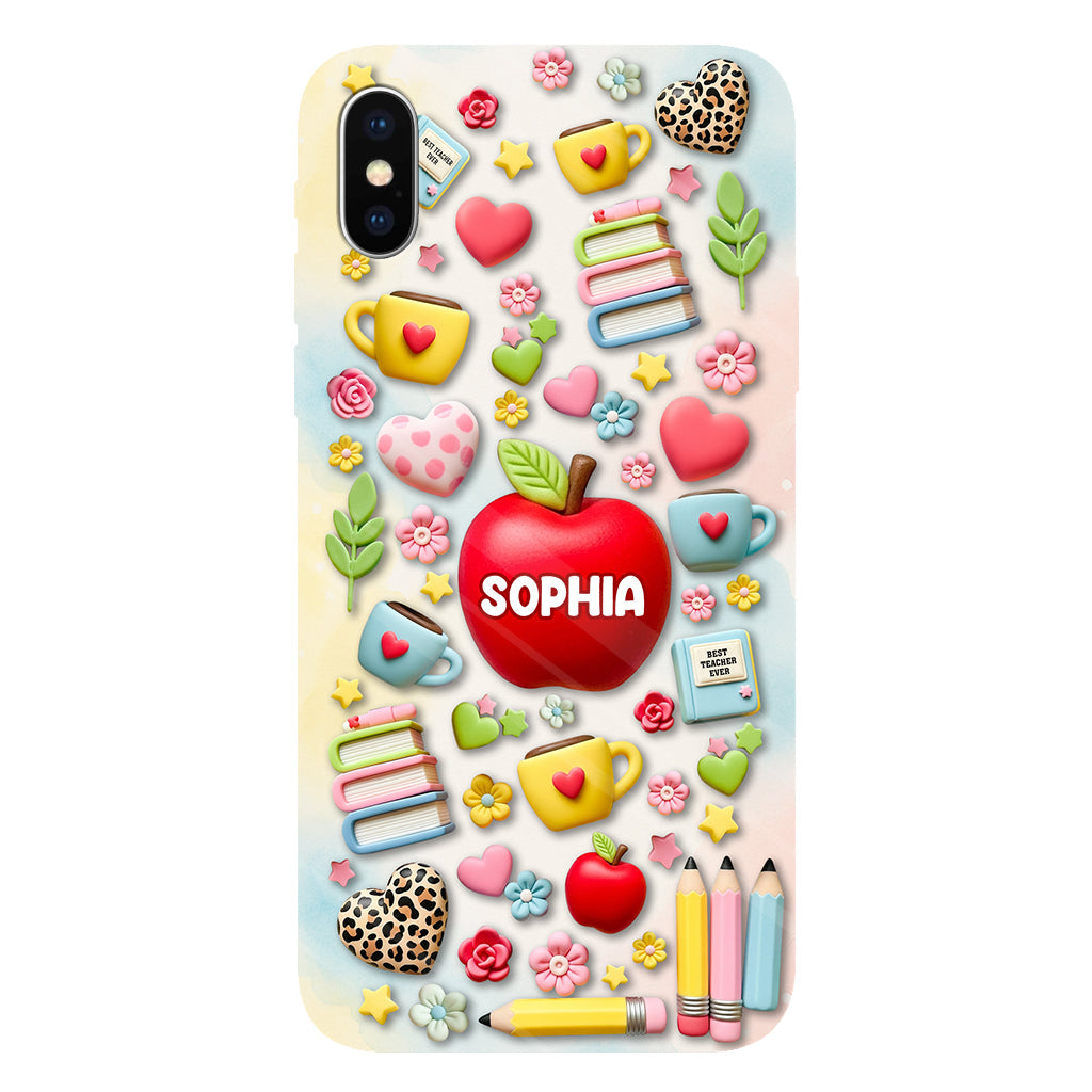 Best Teacher Ever - Personalized Teacher Full Print Phone Case & Phone Grip