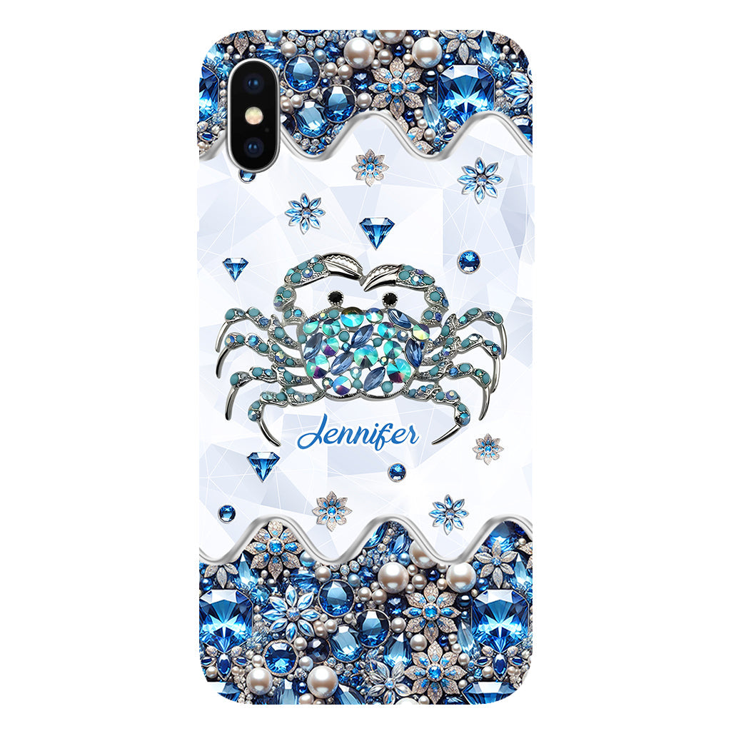 Elegant Blue Crab - Personalized Sea Lover Full Print Phone Case
