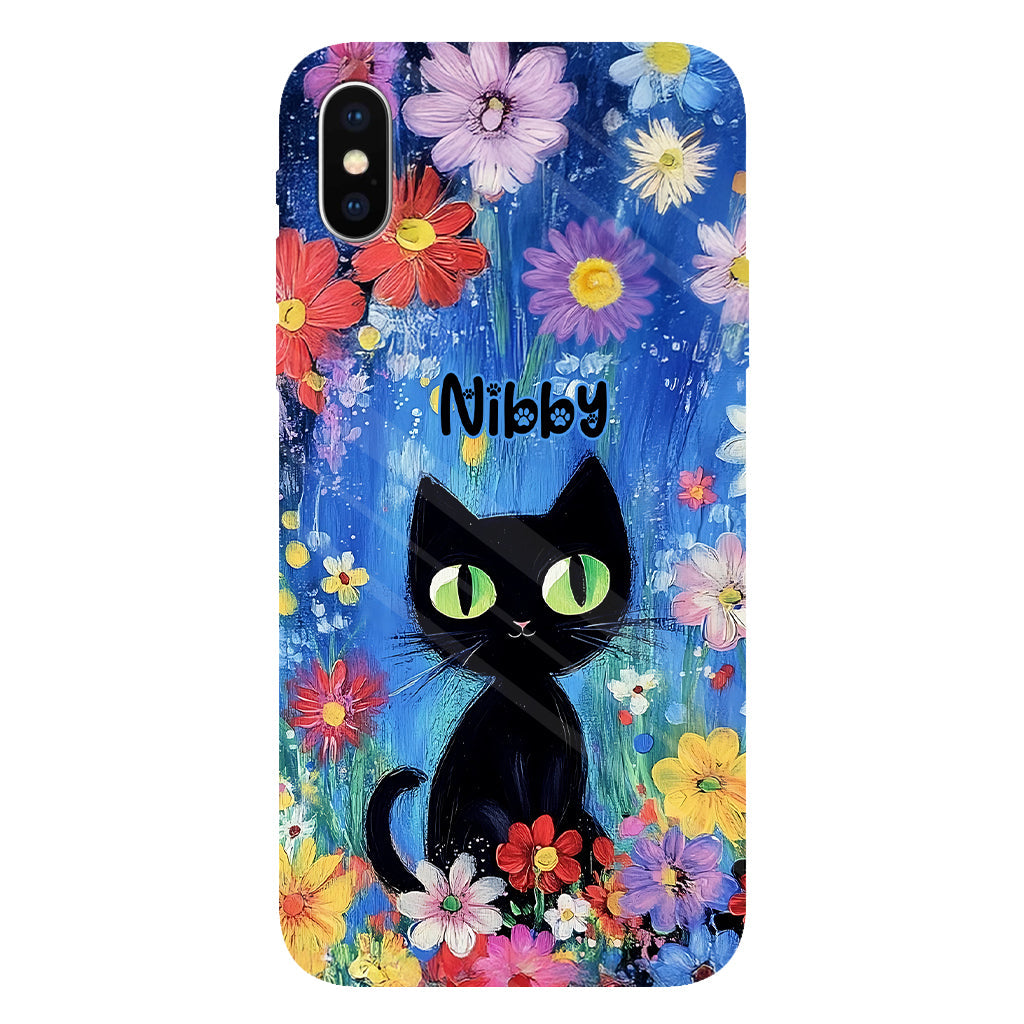 Cute Cat - Personalized Black Cat Full Print Phone Case