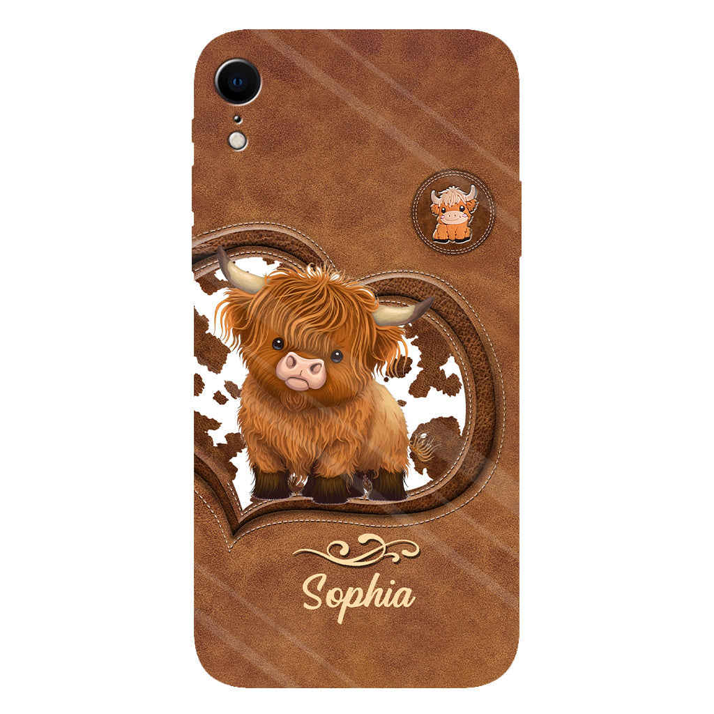 Cute Highland Cow - Personalized Highland Cow Full Print Phone Case