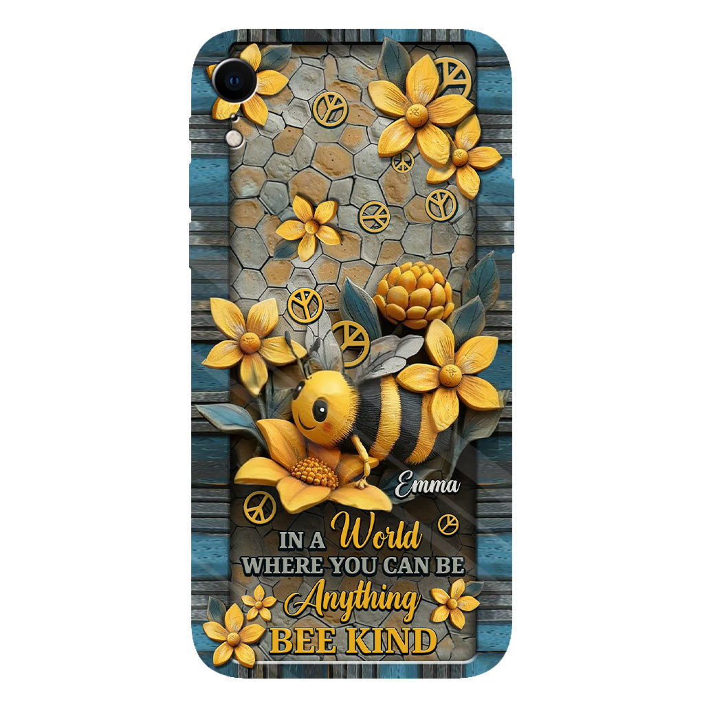 In A World Where You Can Be Anything Be Kind - Personalized Hippie Full Print Phone Case