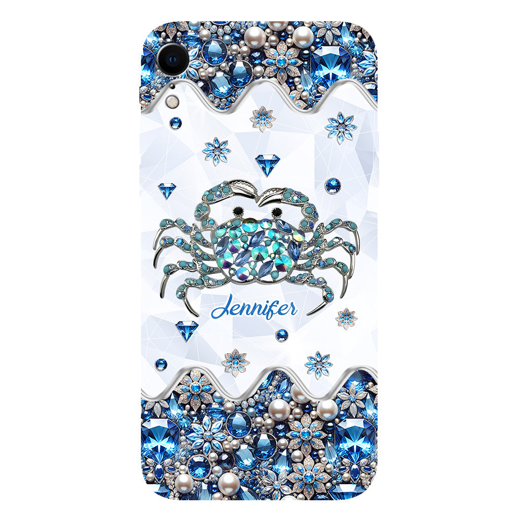 Elegant Blue Crab - Personalized Sea Lover Full Print Phone Case