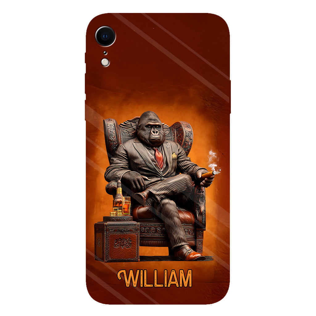 Whiskey & Cigar Gorilla - Personalized Whisky Full Print Phone Case