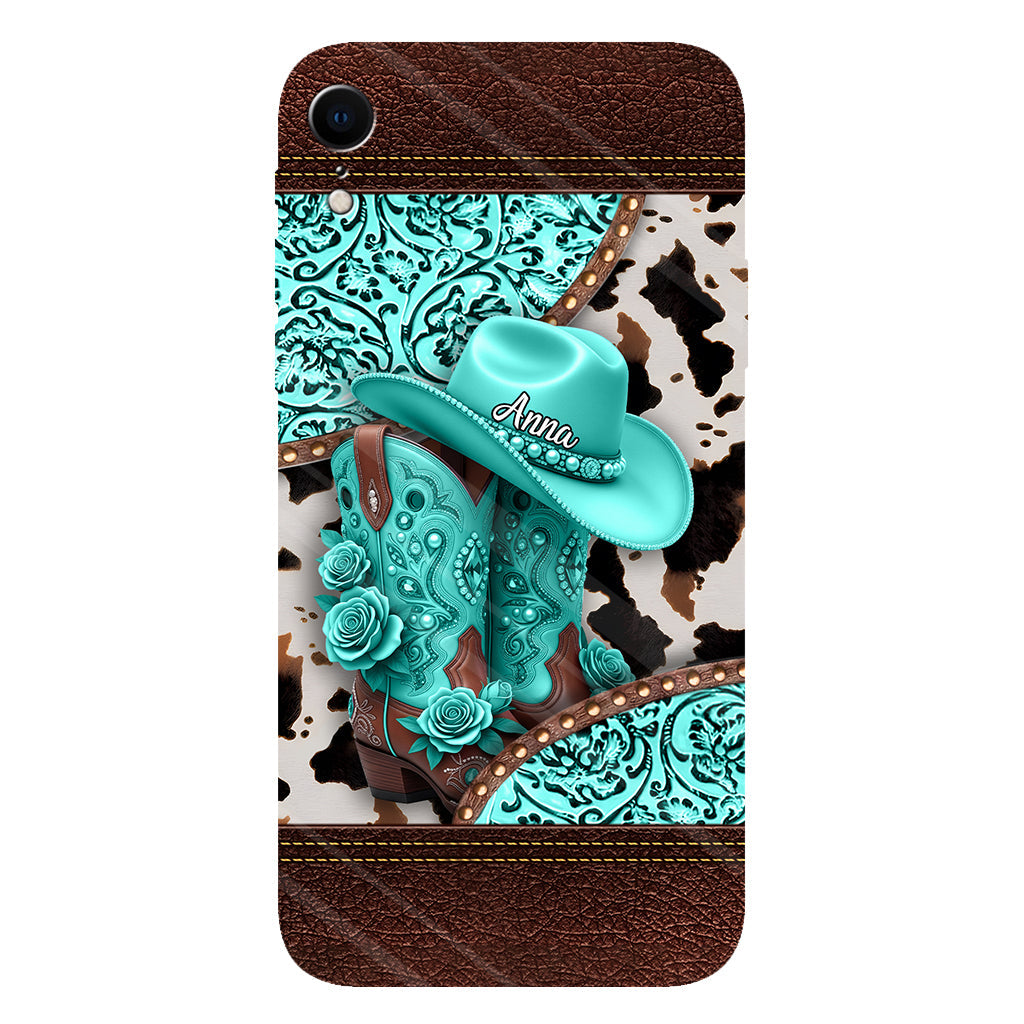 Western Cowgirl Boot - Personalized Cowgirl Full Print Phone Case