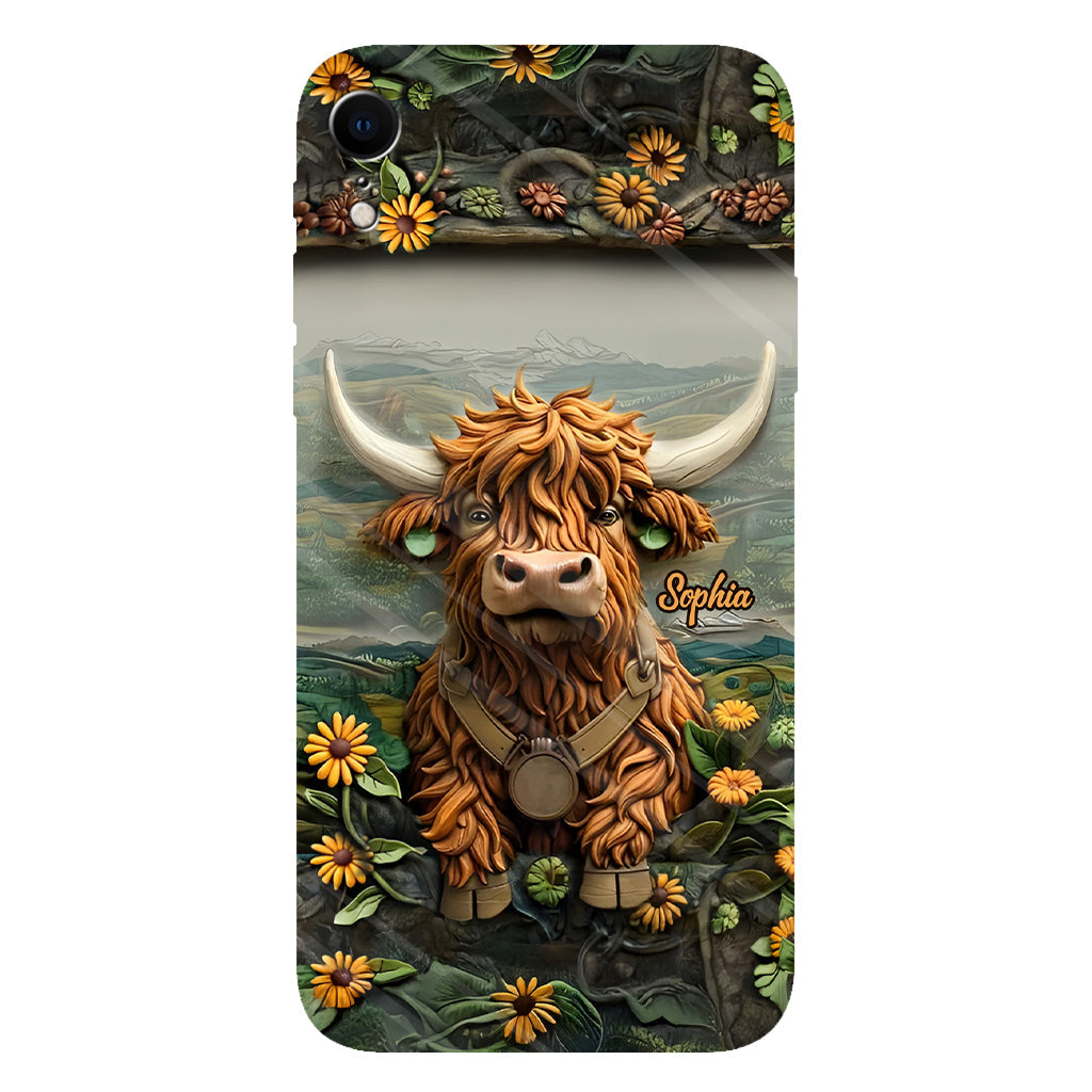 Cute Highland Cow - Personalized Highland Cow Full Print Phone Case