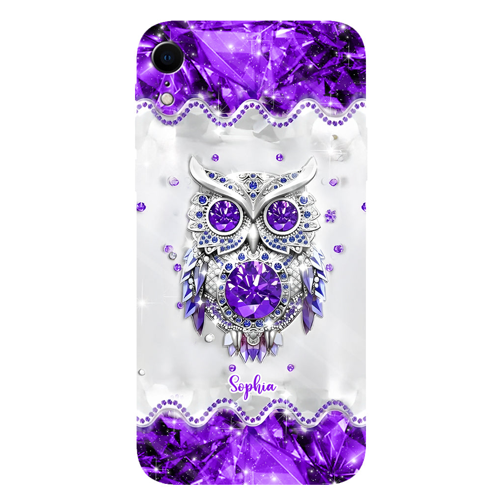 Purple Owl - Personalized Owl Full Print Phone Case