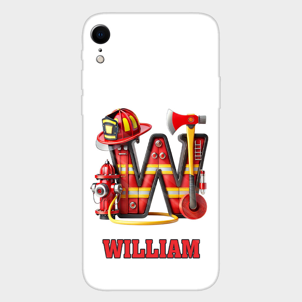 Alphabet Firefighter - Personalized Firefighter Full Print Phone Case