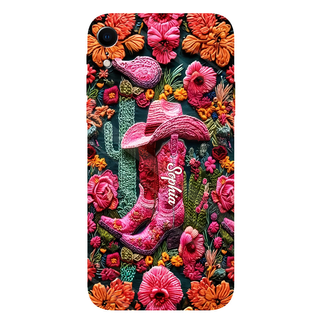 Pink Cowgirl - Personalized Country Girl Full Print Phone Case