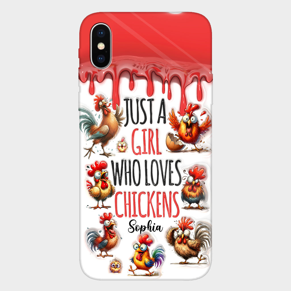 Just A Girl Who Loves Chicken - Personalized Chicken Full Print Phone Case