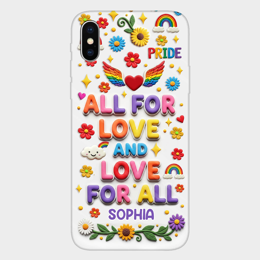All For Love And Love For All - Personalized LGBT Support Full Print Phone Case