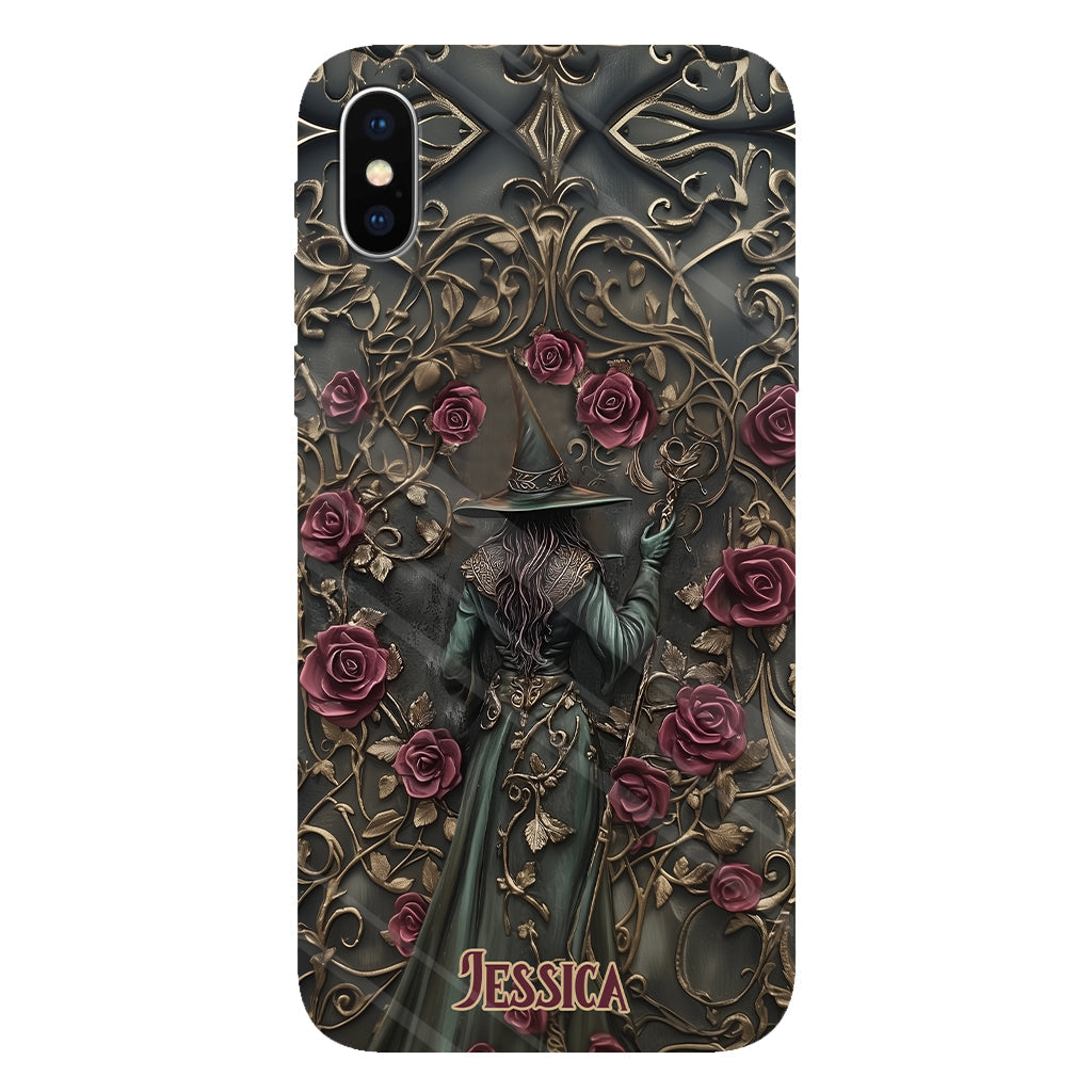 Beautiful Witch And Roses - Personalized Witch Full Print Phone Case