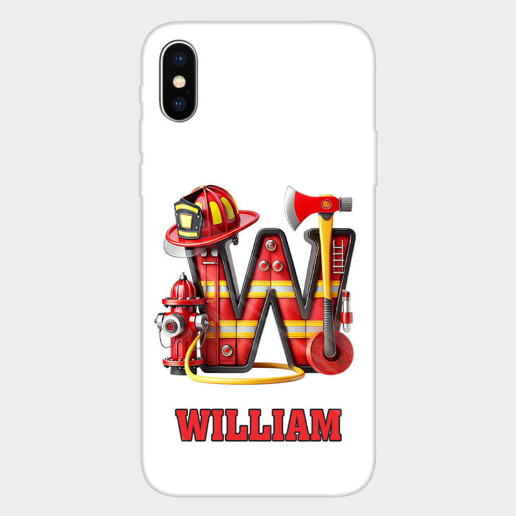 Alphabet Firefighter - Personalized Firefighter Full Print Phone Case