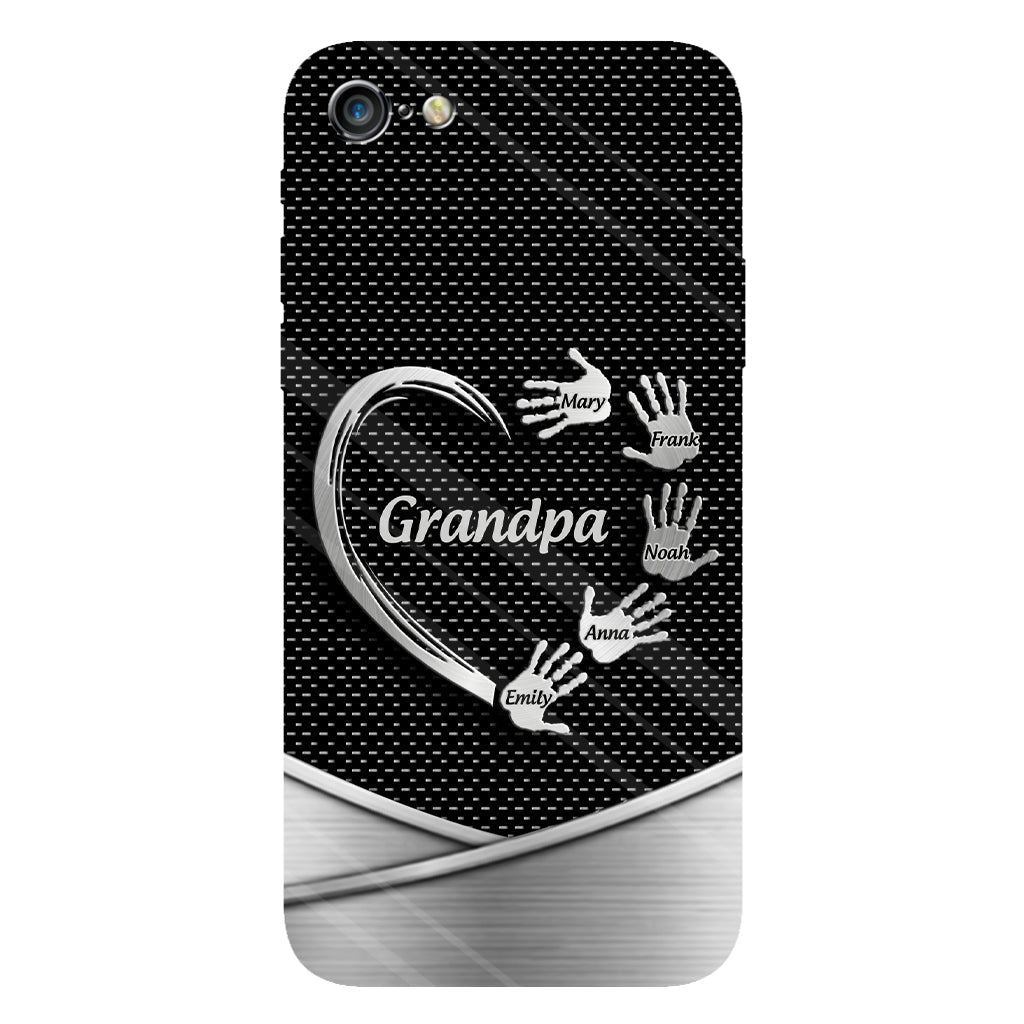 Grandpa Dad Kids Handprints - Personalized Father Full Print Phone Case