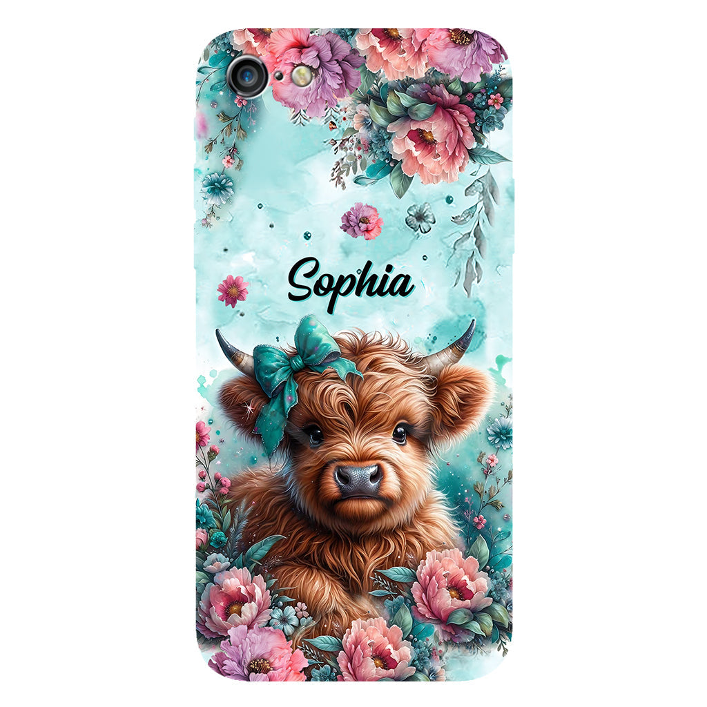 Baby Highland Cow - Personalized Highland Cow Full Print Phone Case