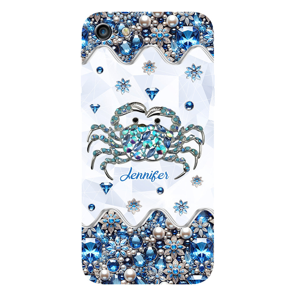 Elegant Blue Crab - Personalized Sea Lover Full Print Phone Case