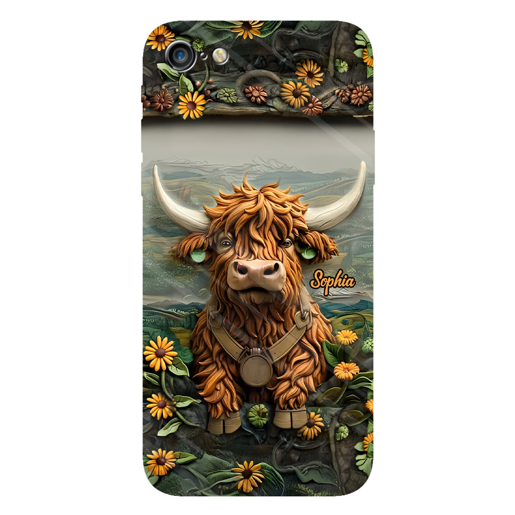 Cute Highland Cow - Personalized Highland Cow Full Print Phone Case