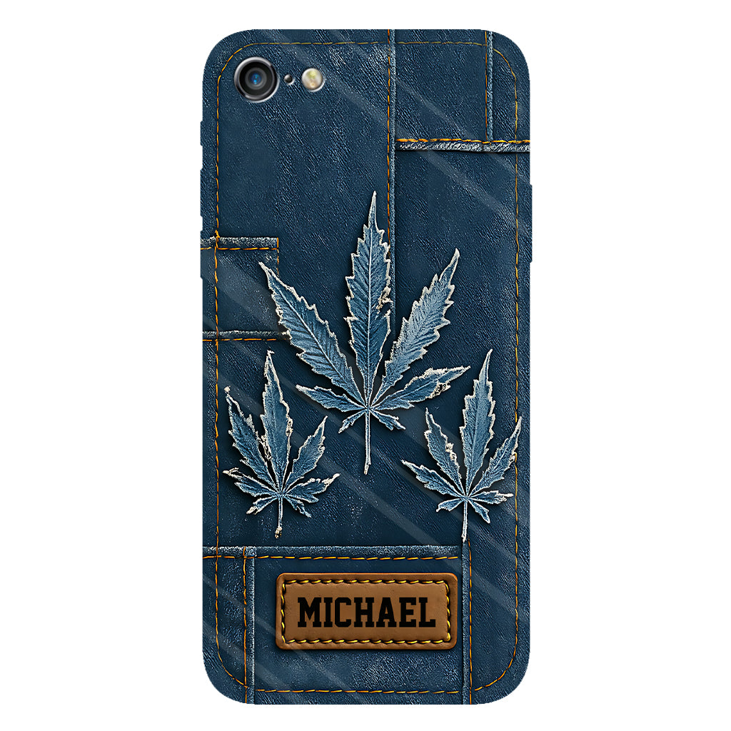 Distressed Denim Marijuanas - Personalized Weed Full Print Phone Case