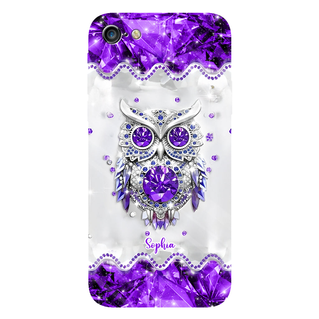 Purple Owl - Personalized Owl Full Print Phone Case