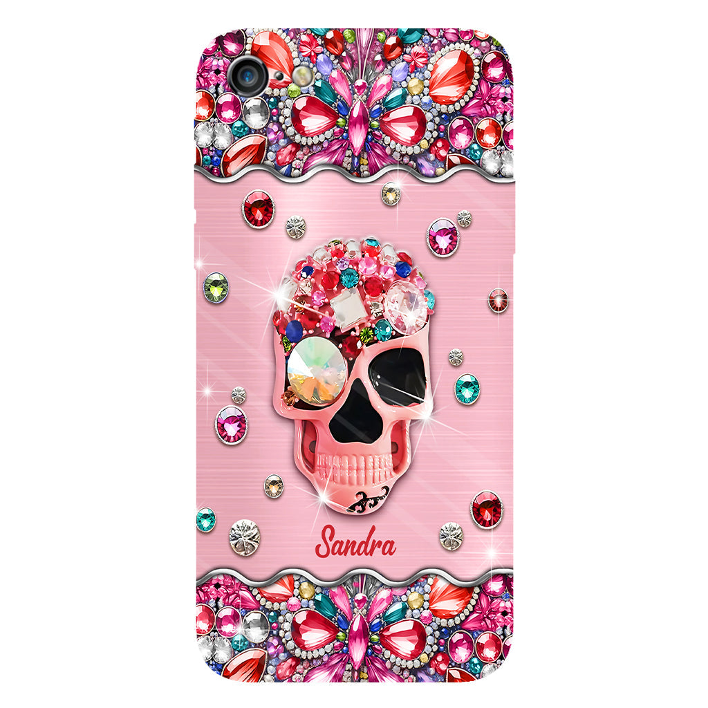 Sparkle Skull - Personalized Skull Full Print Phone Case