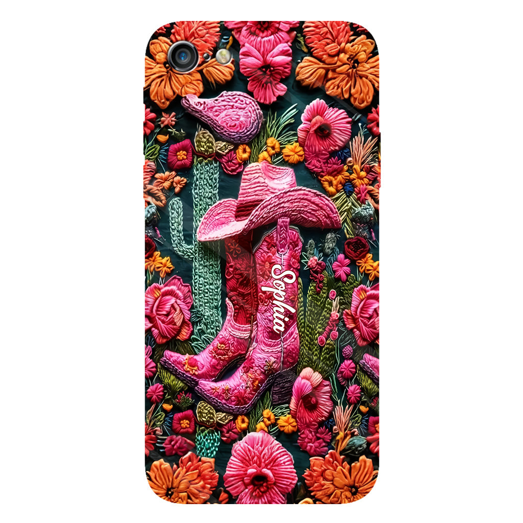 Pink Cowgirl - Personalized Country Girl Full Print Phone Case