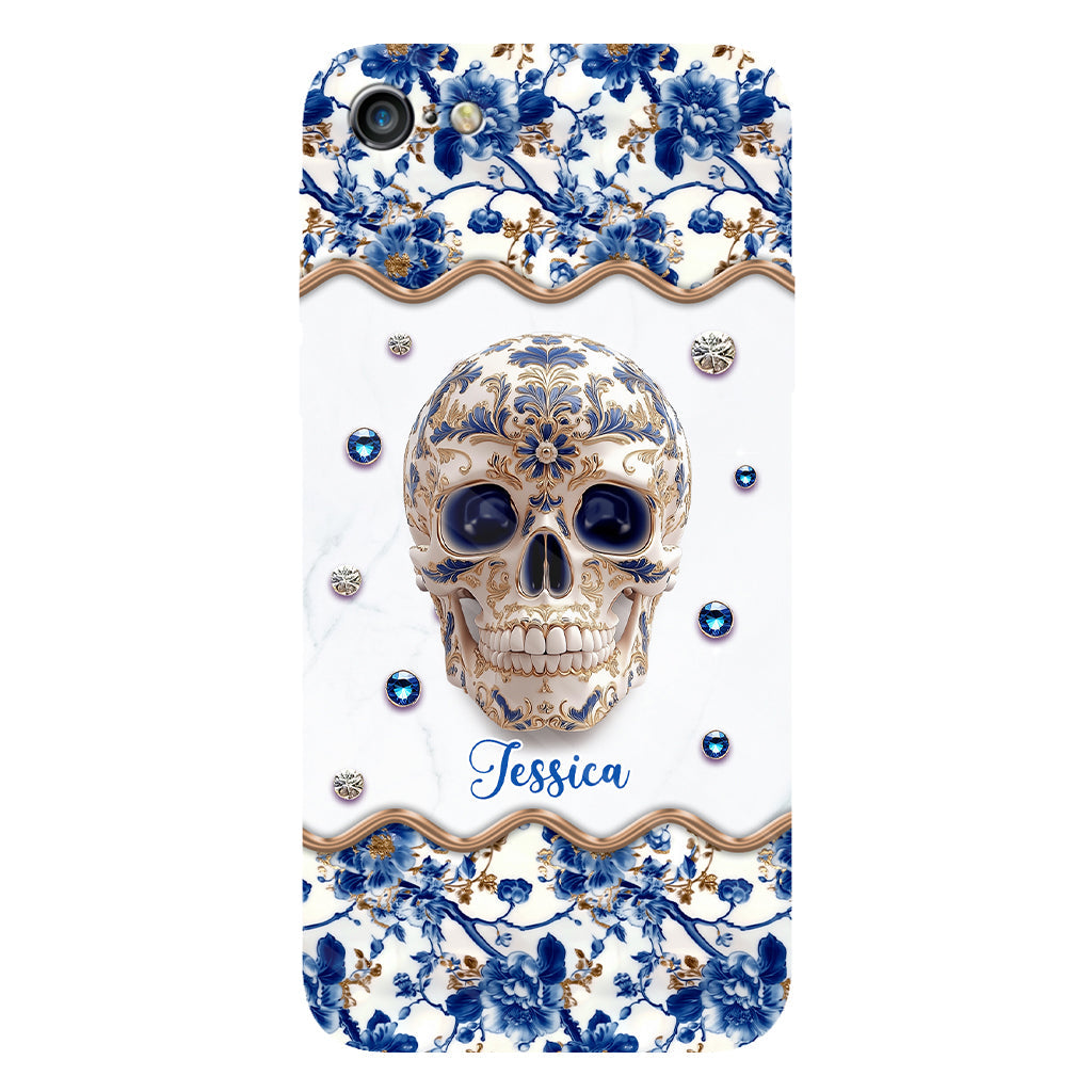 Skull Toile de Jouy - Personalized Skull Full Print Phone Case