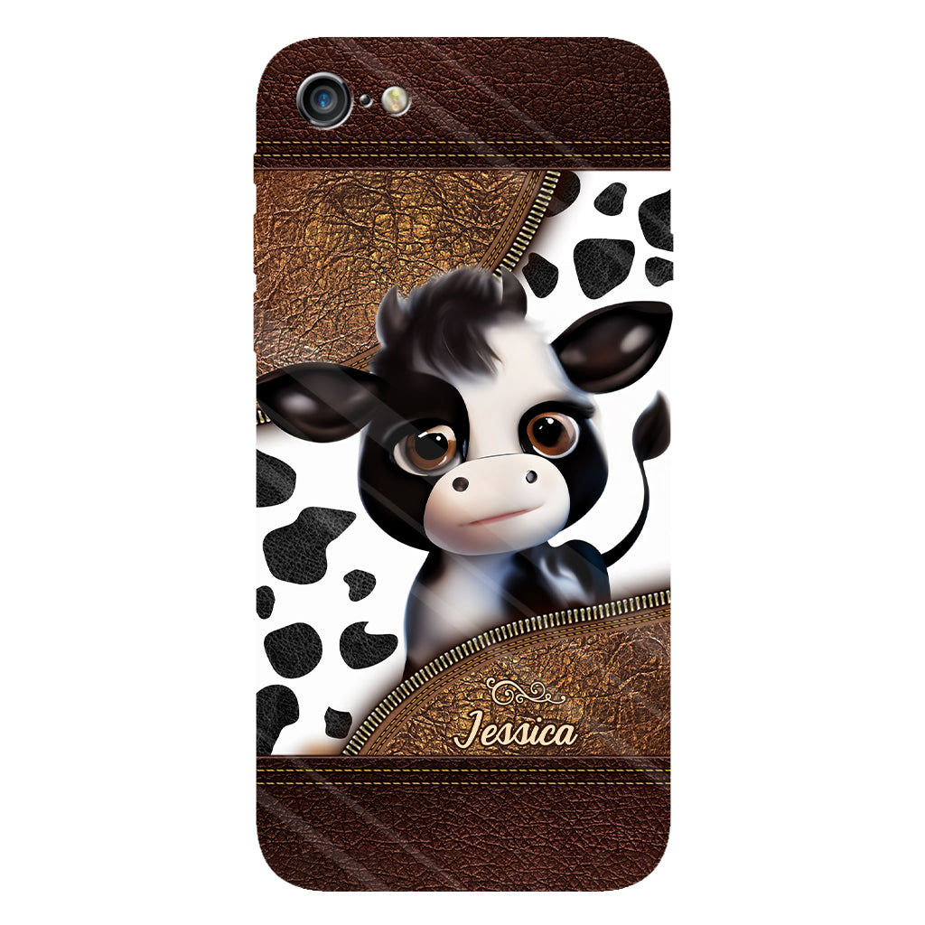 Moody Baby Cow - Personalized Cow Full Print Phone Case