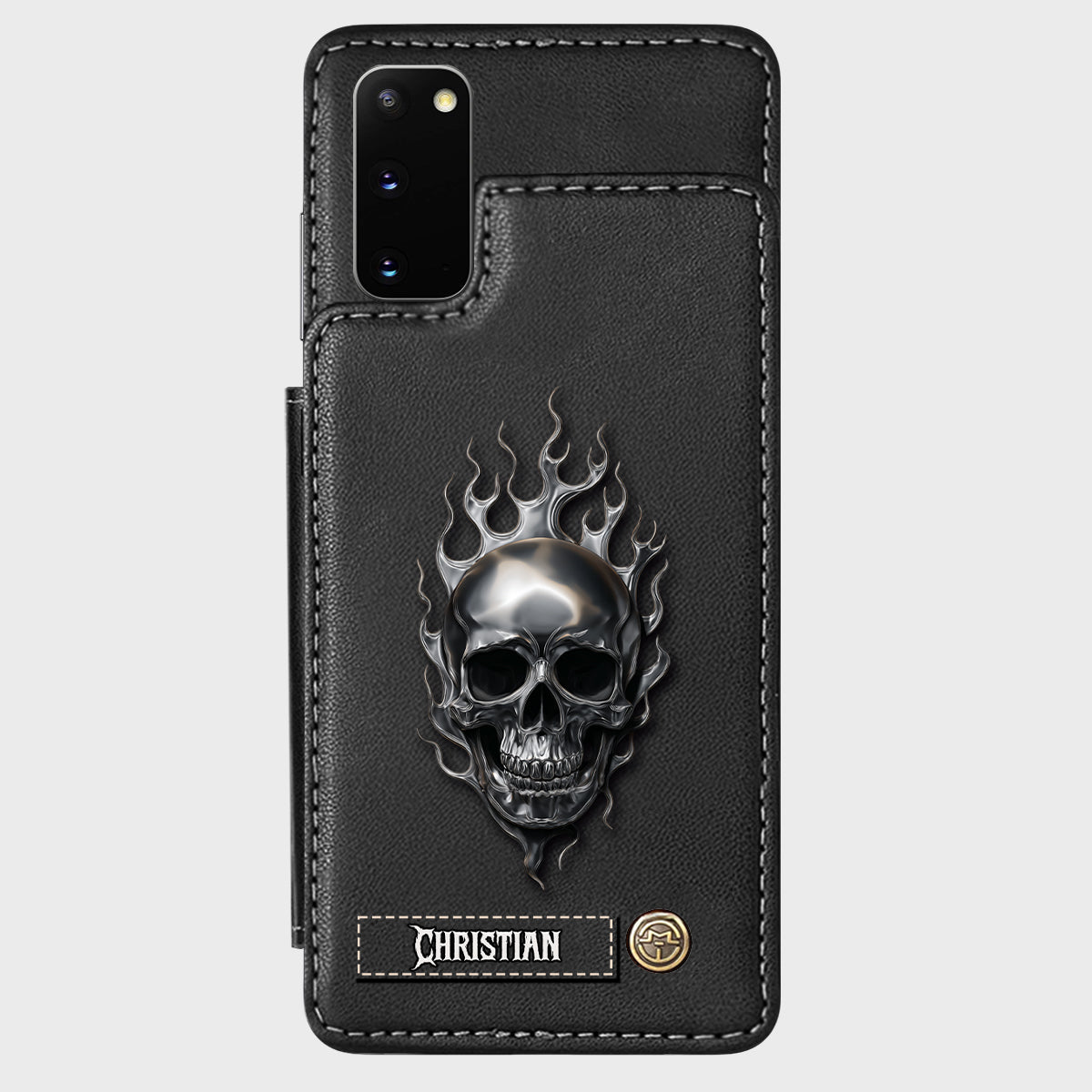 Fire Skull - Personalized Skull Wallet Phone Case