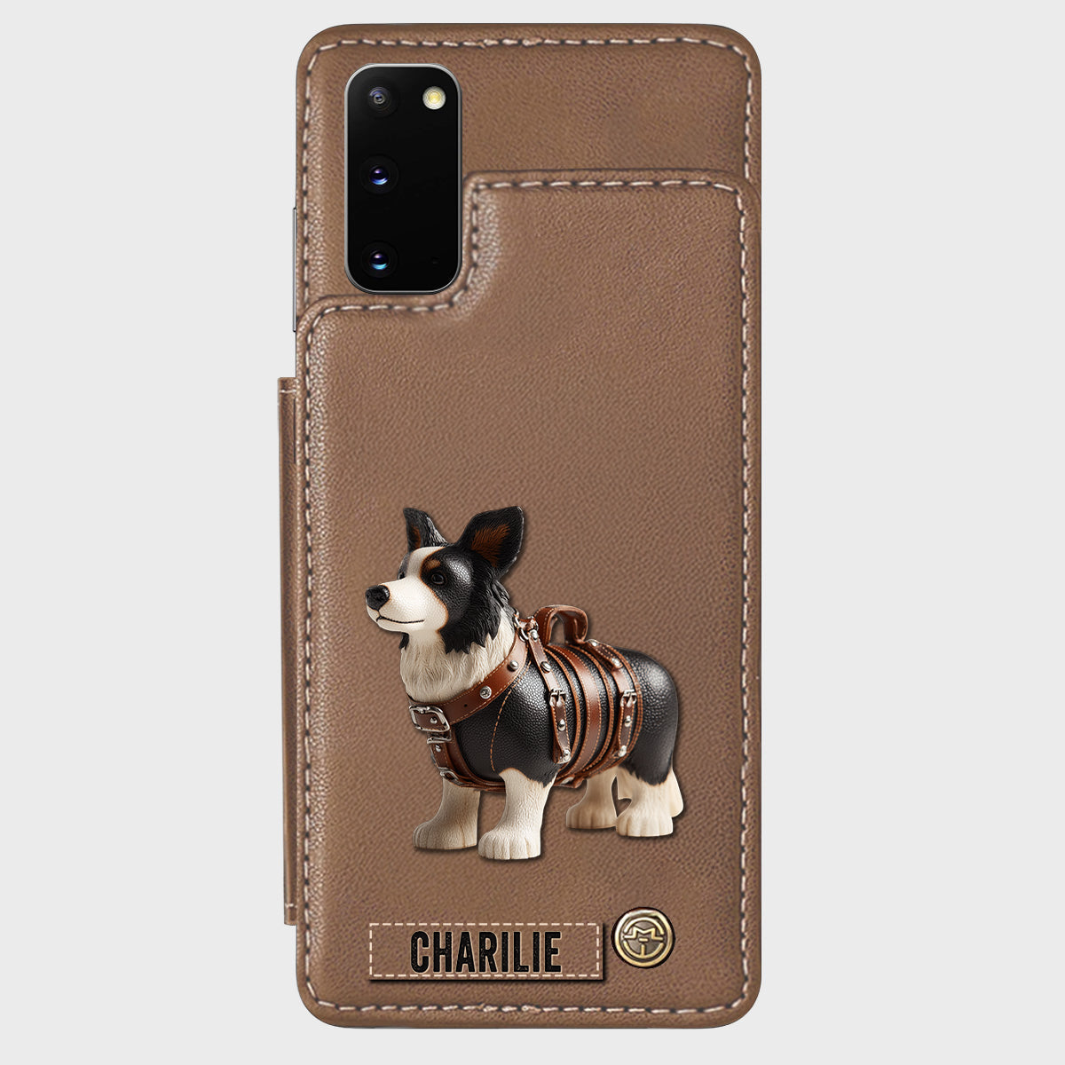 Cute Border Collie - Personalized Dog Wallet Phone Case