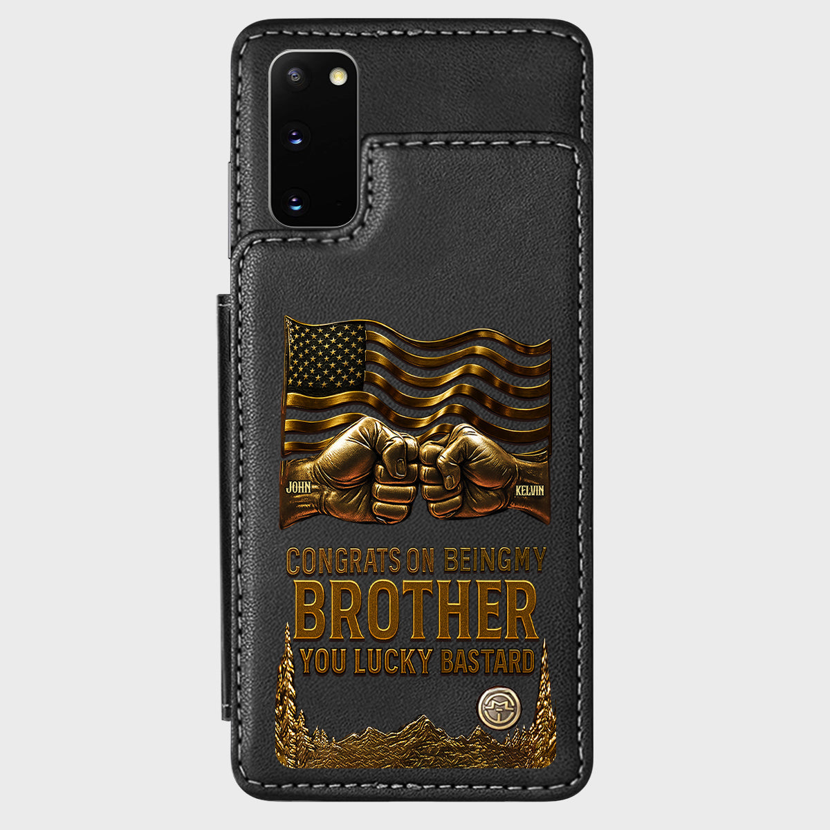 Congrat On Being My Brother - Personalized Sibling Wallet Phone Case
