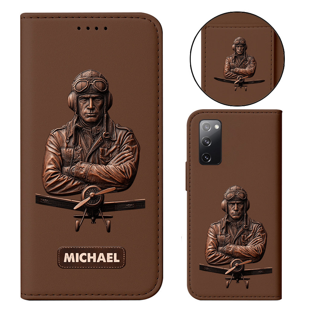 The Sky Is Not The Limit - Personalized Pilot Wallet Phone Case With Strap