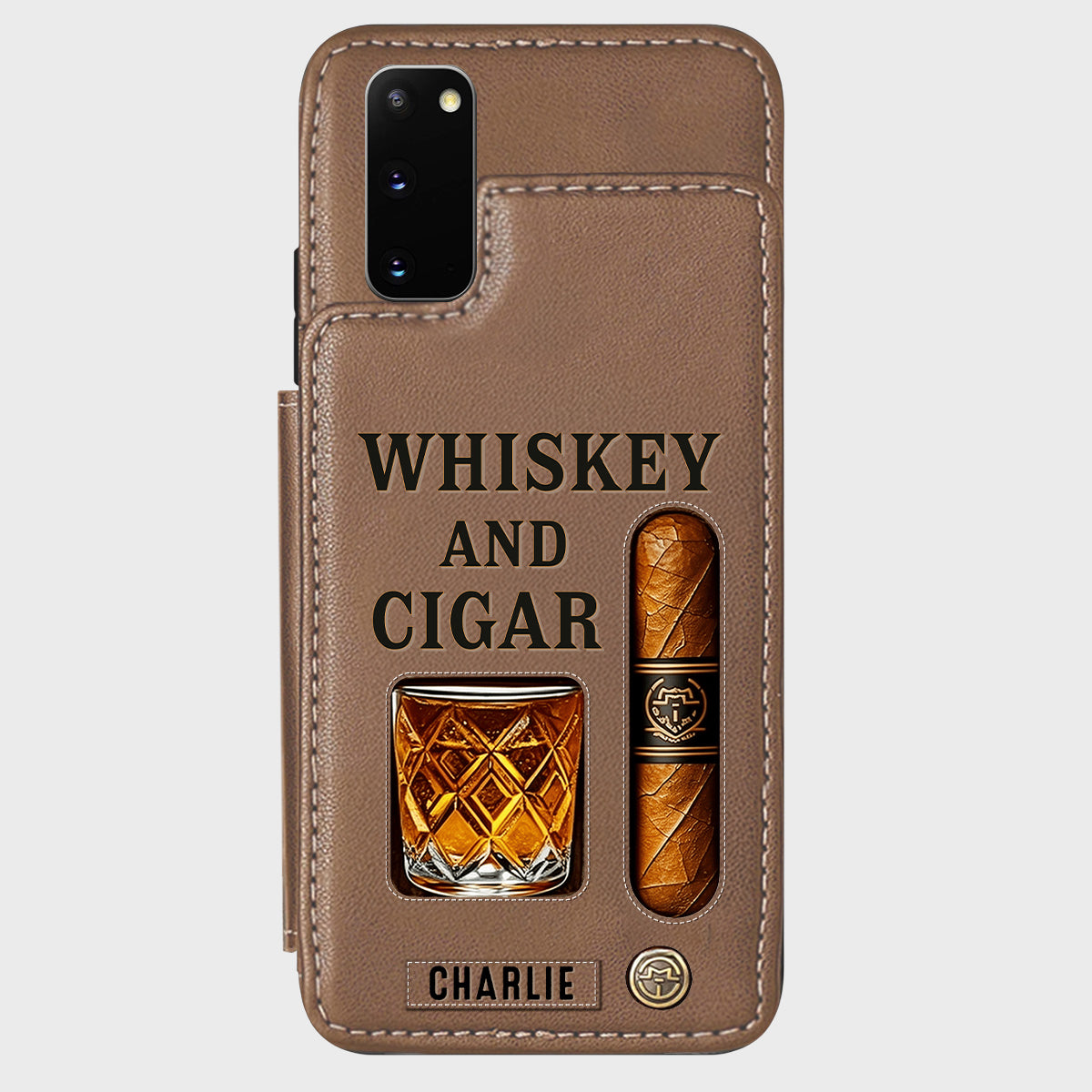 Whiskey & Cigar - Personalized Whisky Wallet Phone Case