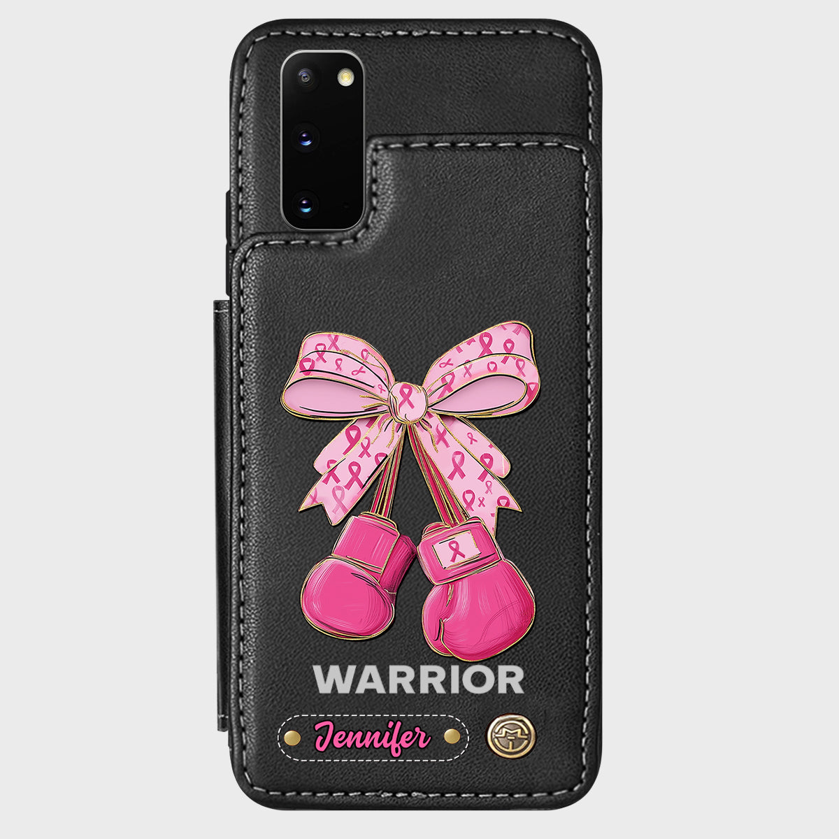 Warrior - Personalized Breast Cancer Awareness Wallet Phone Case