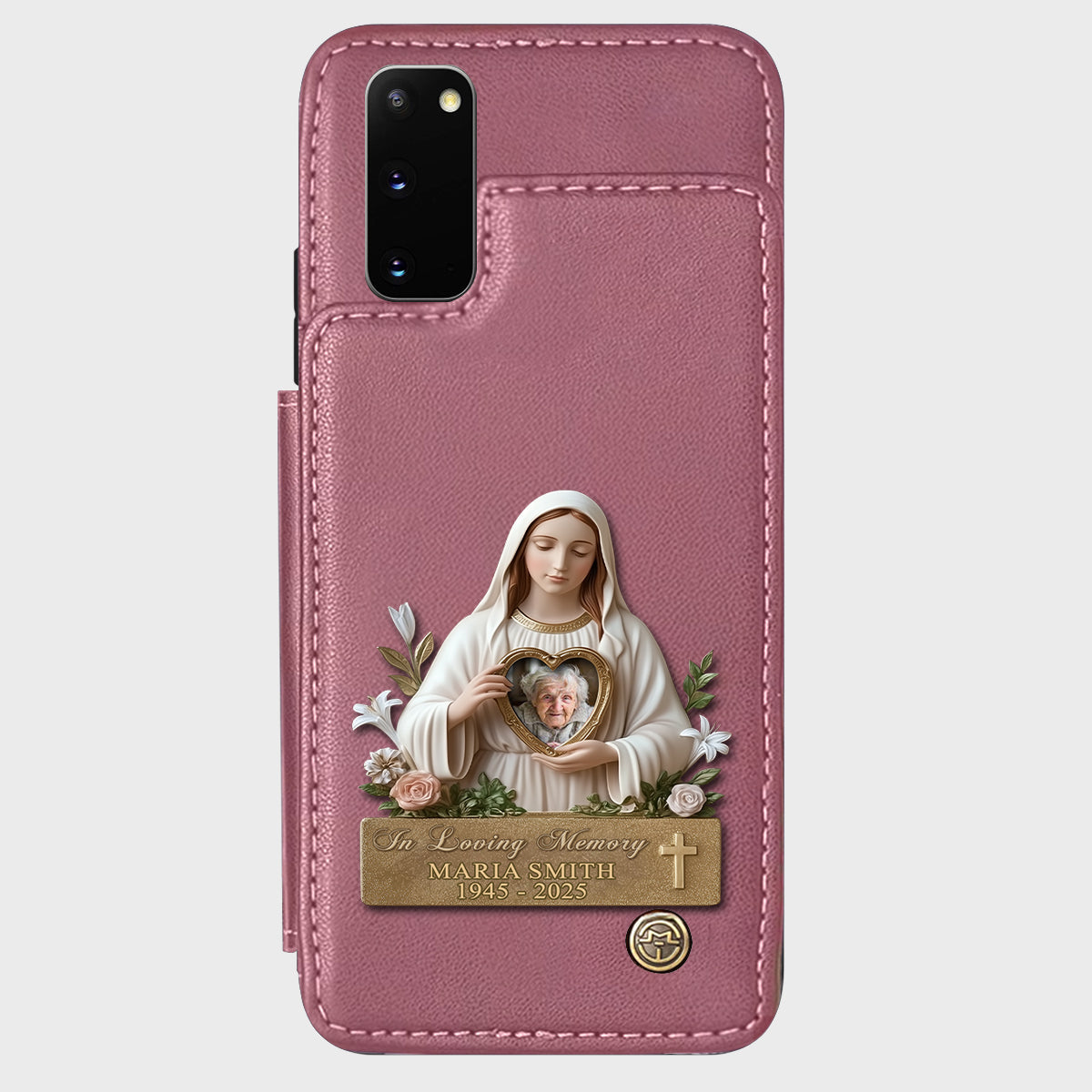 Virgin Mary Memorial - Personalized Memorial Wallet Phone Case