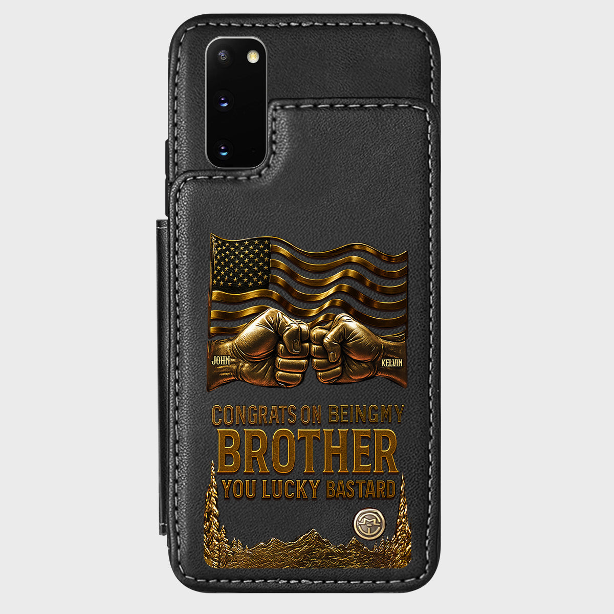Congrat On Being My Brother - Personalized Sibling Wallet Phone Case