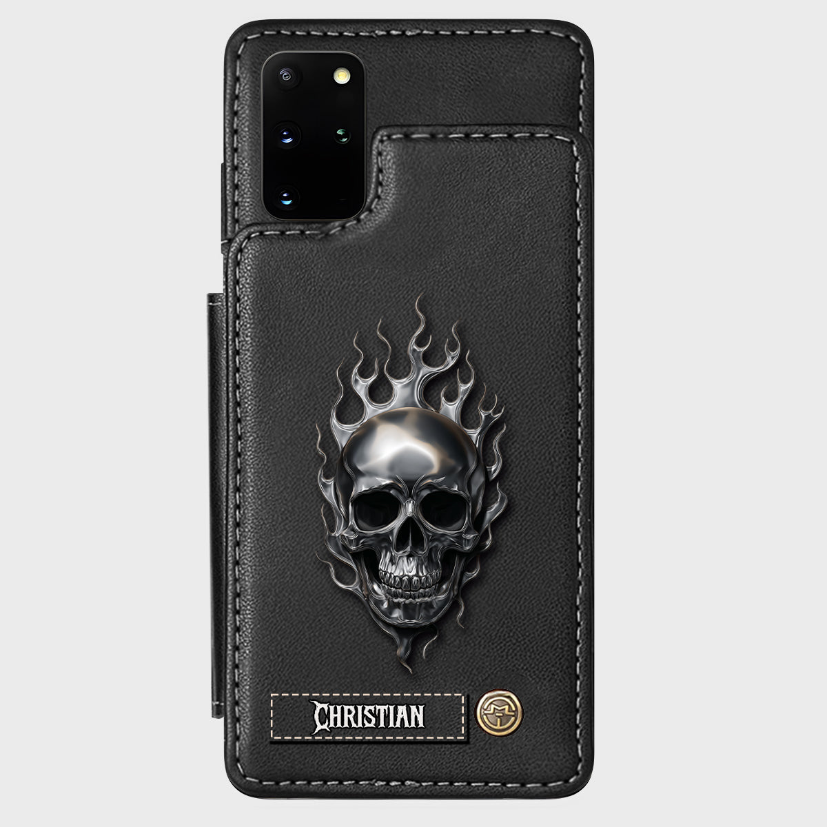 Fire Skull - Personalized Skull Wallet Phone Case