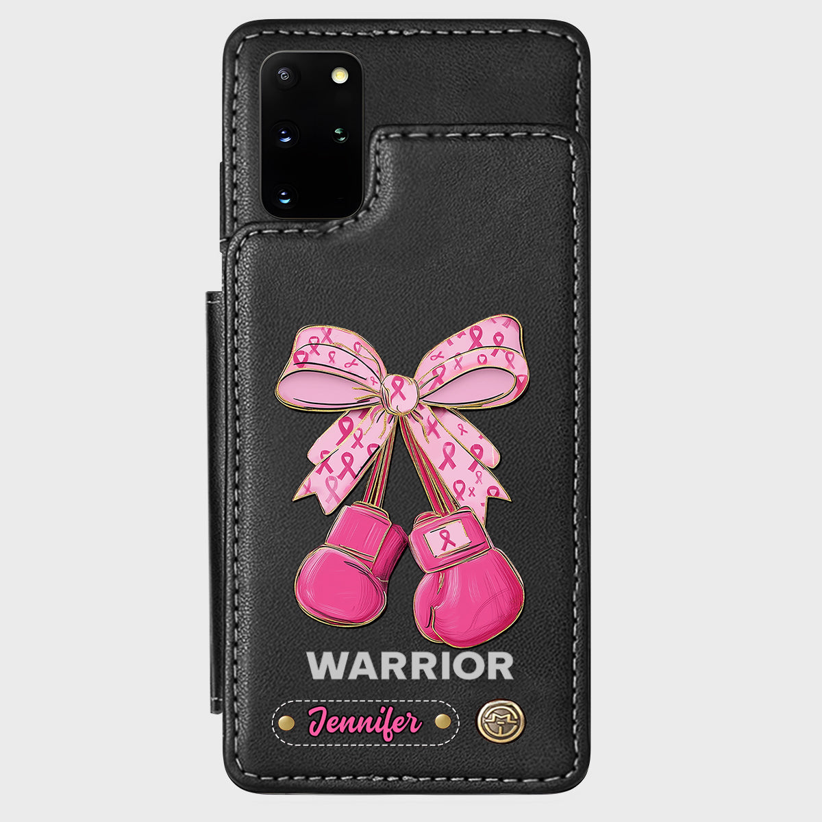 Warrior - Personalized Breast Cancer Awareness Wallet Phone Case