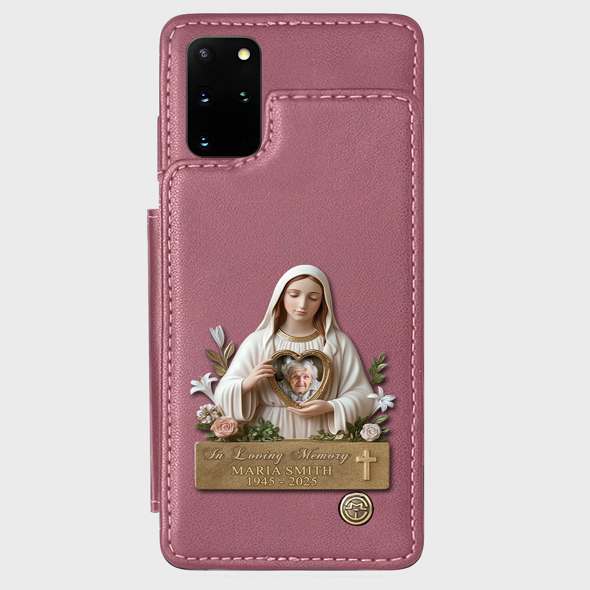 Virgin Mary Memorial - Personalized Memorial Wallet Phone Case