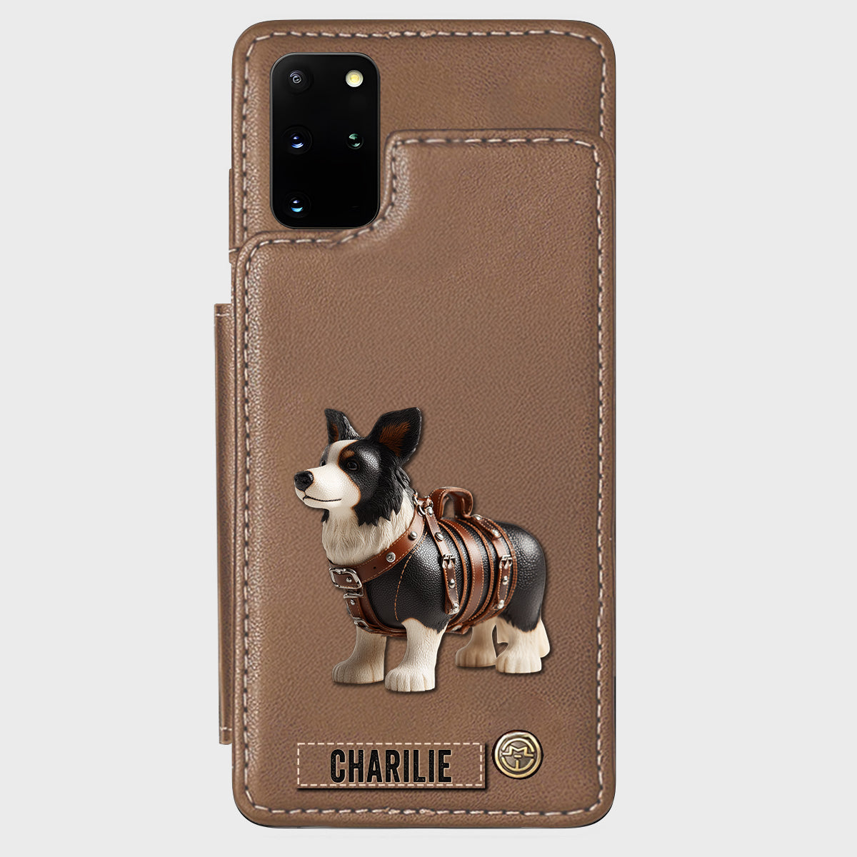 Cute Border Collie - Personalized Dog Wallet Phone Case