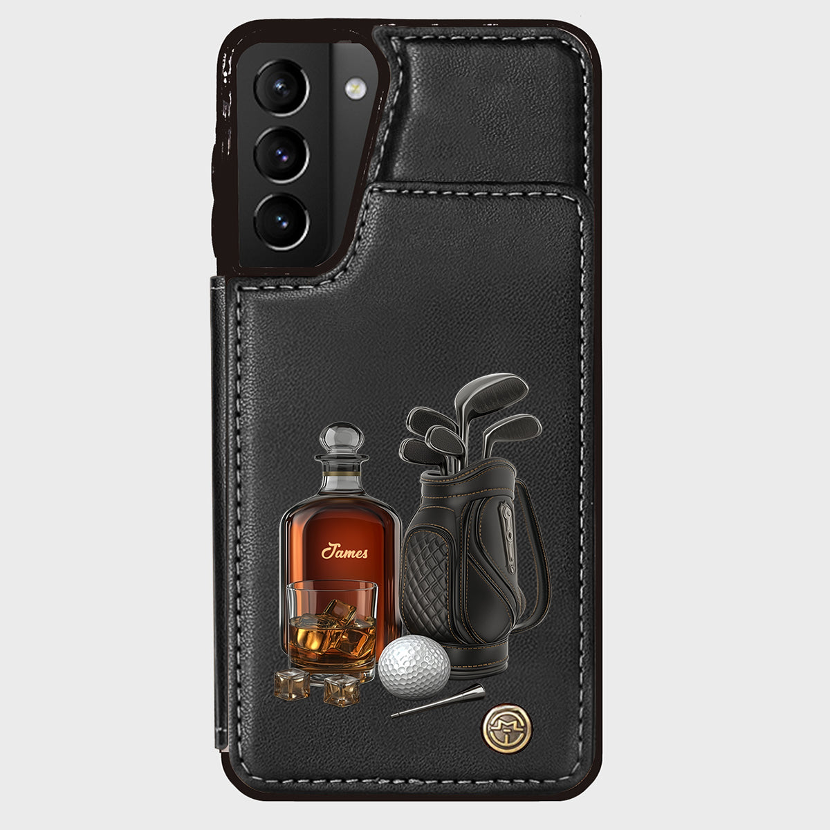 Whiskey & Golf - Personalized Golf Wallet Phone Case