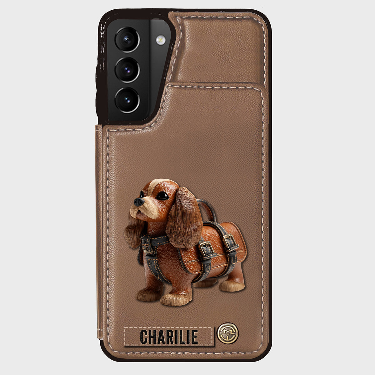 Cute Cavalier King Charles Spaniel - Personalized Dog Wallet Phone Case