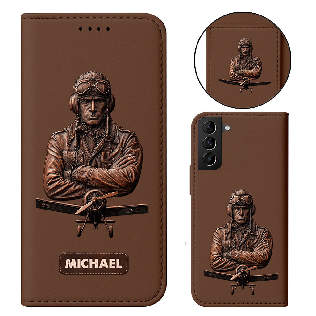 The Sky Is Not The Limit - Personalized Pilot Wallet Phone Case With Strap