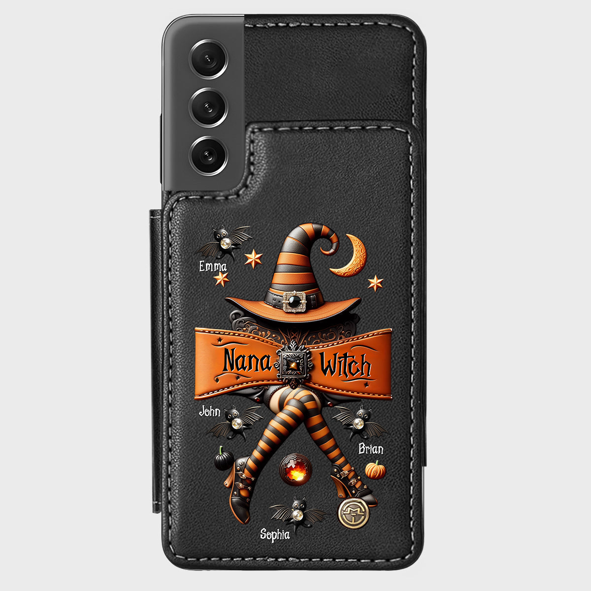 Halloween Gift For Grandma, Mama Witch - Personalized Mother Wallet Phone Case