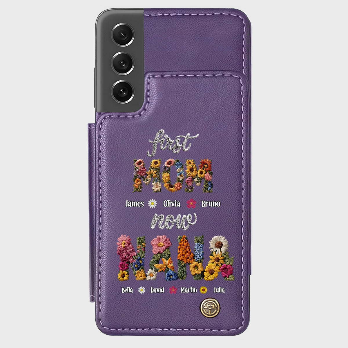 First Mom Now Grandma - Personalized Grandma Wallet Phone Case