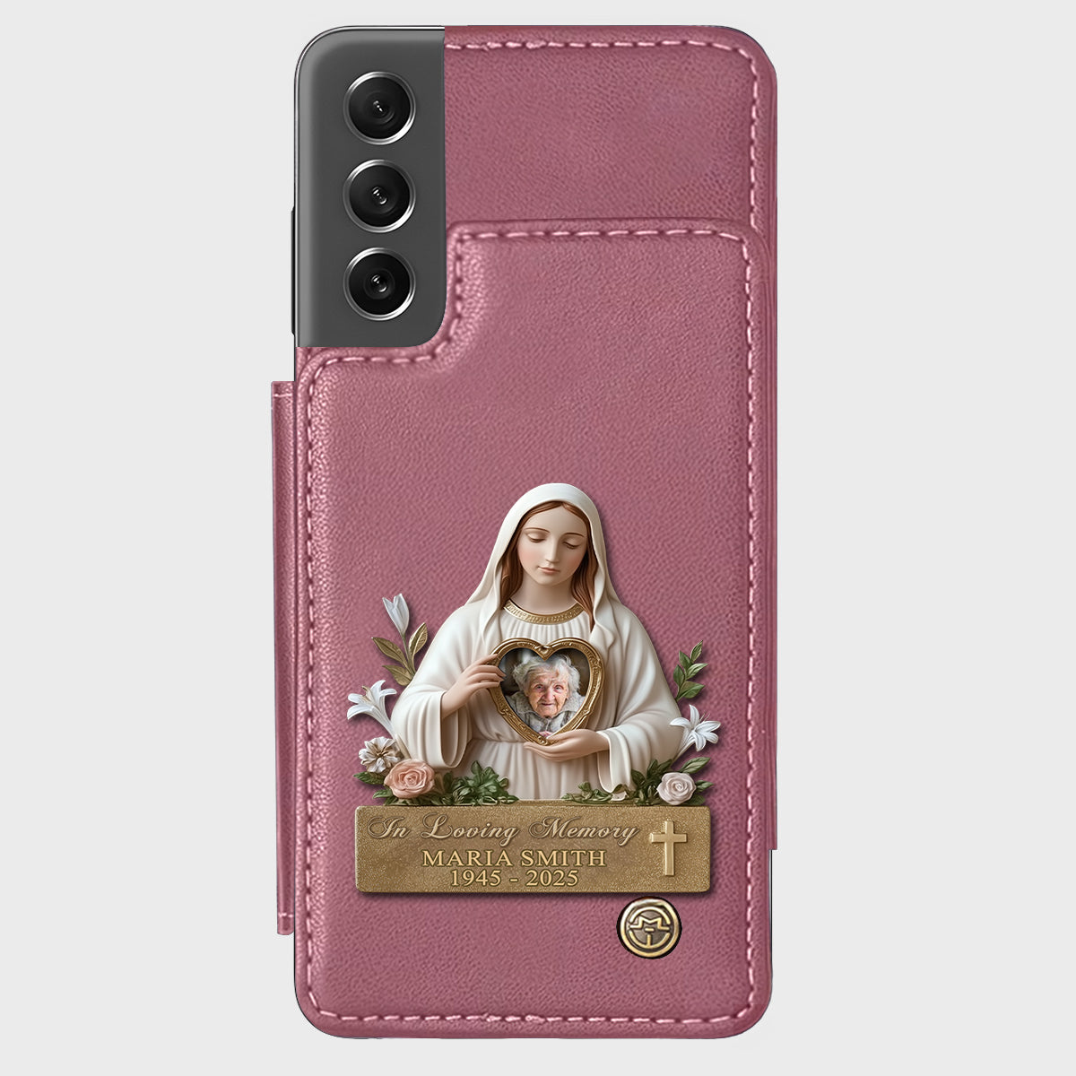 Virgin Mary Memorial - Personalized Memorial Wallet Phone Case
