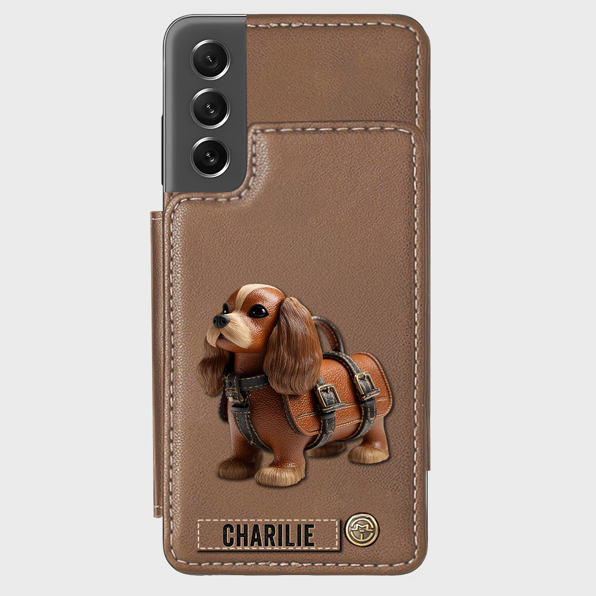 Cute Cavalier King Charles Spaniel - Personalized Dog Wallet Phone Case