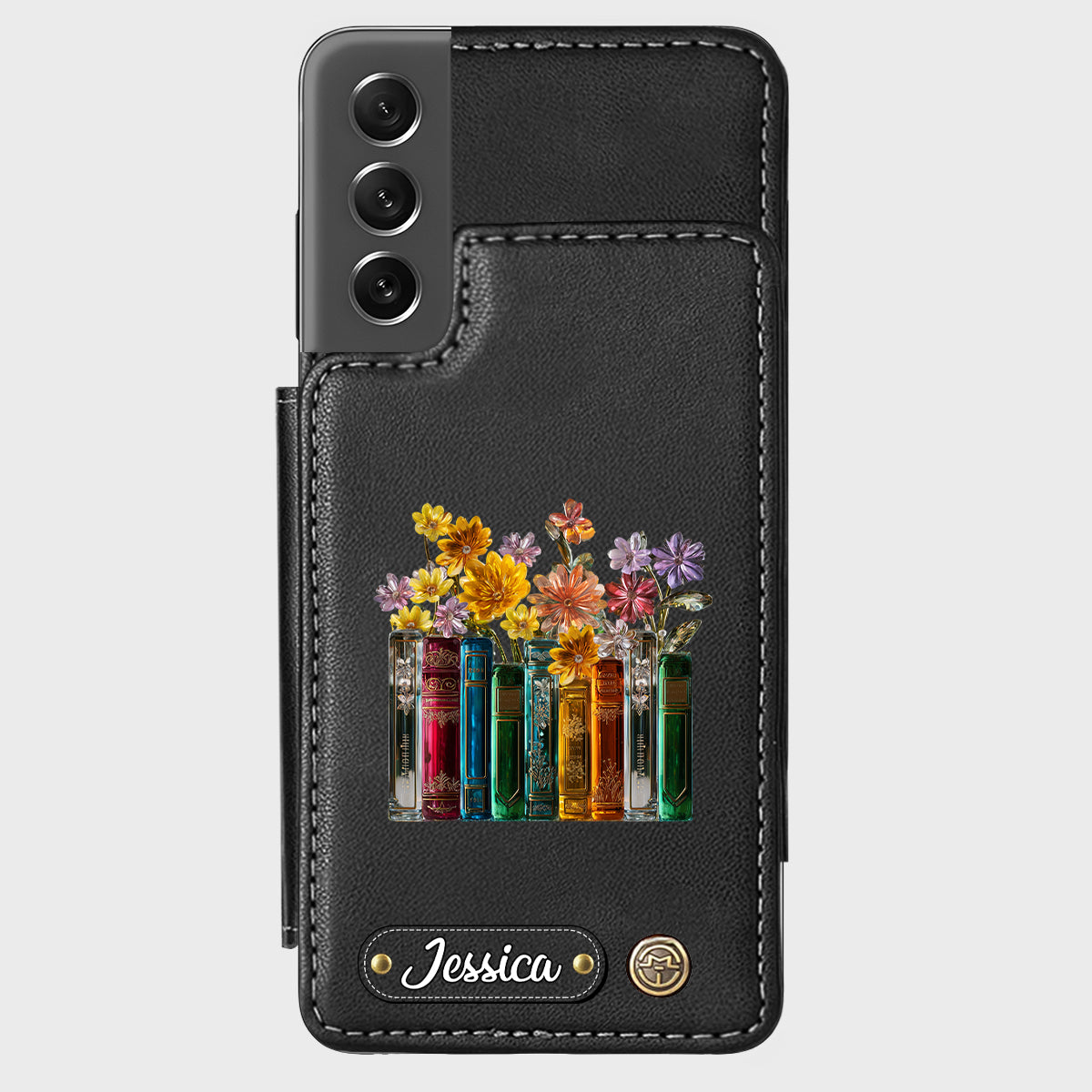 Books And Flowers - Personalized Book Wallet Phone Case